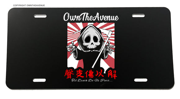 JDM Kanji Drifting Racing OwnTheAvenue Grim Reaper License Plate Frame Cover