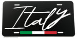 Italy Italian Racing Stripe Euro Black Metal License Plate - OwnTheAvenue