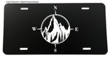 Compass Mountain Scene Hiking Camping Model V03 License Plate Cover - OwnTheAvenue