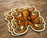x2 Octopus Sea Creature Squid Ocean 70s Vibe Vinyl Sticker Decals 3.5"
