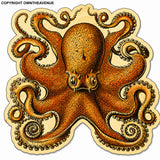 x2 Octopus Sea Creature Squid Ocean 70s Vibe Vinyl Sticker Decals 3.5"