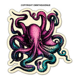 x2 Octopus Sea Creature Squid Synth Wave Holographic Sticker Decals 3.5"