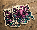 x2 Octopus Sea Creature Squid Synth Wave Vibe Vinyl Sticker Decals 3.5"