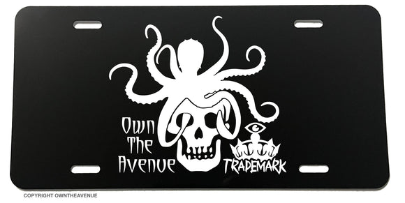 OwnTheAvenue Octopus Skull Death Metal Punk Rock JDM License Plate Cover - OwnTheAvenue