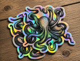 x2 Octopus Sea Creature Squid Ocean Holographic Vinyl Sticker Decals 3.5"