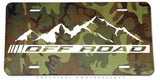 Off Road Camo Mountains4x4 Truck Lifted Auto Metal License Plate - OwnTheAvenue