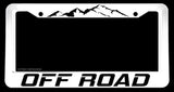 Mountains Off Road Truck 4x4 White License Plate Frame - OwnTheAvenue