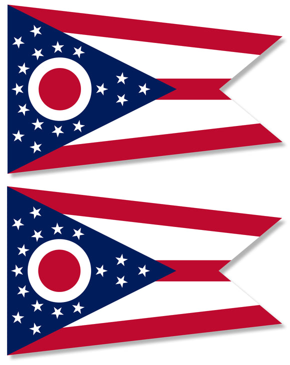 2Pcs Ohio Flags Vinyl Sticker Decals 3.5