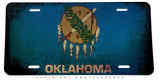 Oklahoma Rustic Style Flag Auto Metal License Plate - OwnTheAvenue