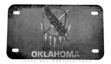 Oklahoma Rustic Style Subdued Flag Motorcycle Metal License Plate - OwnTheAvenue