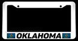Oklahoma Rustic Style Flag White License Plate Frame - OwnTheAvenue