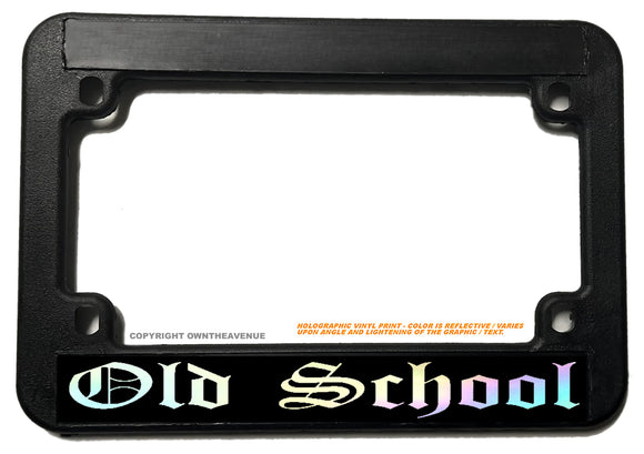 Old School Vintage Style Oil Slick Motorcycle License Plate Frame - OwnTheAvenue