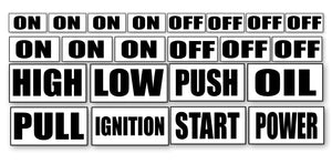 On Off Switch Button Kit Vinyl Stickers