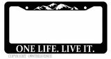 One Life Live It Off Road SUV Truck Mountain Hiking Camping License Plate Frame