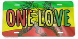 One Love Rasta Rastafarian Jamaican Flag Lion Car Truck License Plate Cover - OwnTheAvenue