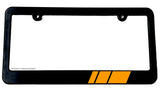 Orange Sport Racing Stripe Drifting Slim Style Black License Plate Frame - OwnTheAvenue