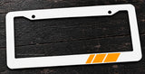 Orange Color Sport Racing Stripe Drifting Model V001A White License Plate Frame - OwnTheAvenue