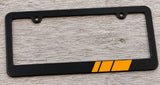 Orange Sport Racing Stripe Drifting Slim Style Black License Plate Frame - OwnTheAvenue