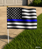 2 Pack USA American Flag / Flags Blue Colored Line Support Police 5.5" x 8.1" Each