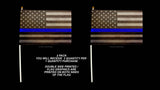 x2 USA American Flags Blue Colored Line Support Police Grunge Style 5.5" x 8.1"
