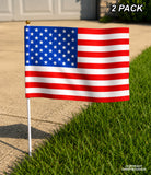2 Pack - USA American Flag / Flags - 5.5" x 8.1" Inches Each