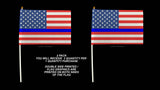 x2 USA American Flags Blue Colored Line Support Police Regular Style 8.1" Inches