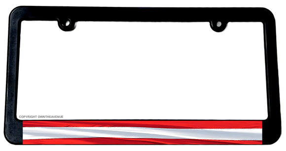 Austria World Country Flag Wavey Style License Plate Frame - OwnTheAvenue
