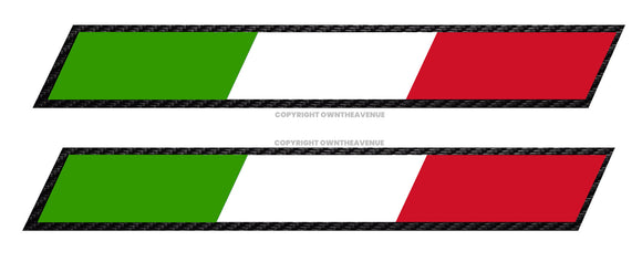 2Pcs Sport Style Italy Italian Racing Stripes Flag Sticker Decals 6