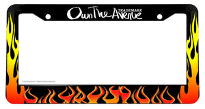 Flames Fire Old School Style Hot Rod Lifted Truck License Plate Frame