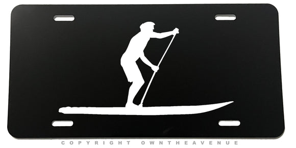 Paddle Boarding Auto Metal License Plate - OwnTheAvenue
