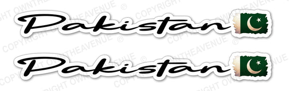2Pcs Pakistan Pakistani Vintage Style Flags Racing Vinyl Sticker Decals 5