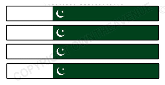 4Pcs Pakistan Pakistani Flags Racing Stripes Vinyl Sticker Decals 6