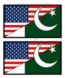 2Pcs Pakistan Pakistani USA American Flags Vinyl Sticker Decals 3.25" - OwnTheAvenue