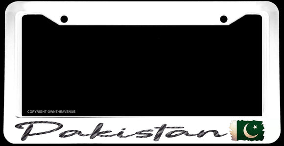 Pakistan Carbon Vintage Style Racing Drifting White License Plate Frame - OwnTheAvenue