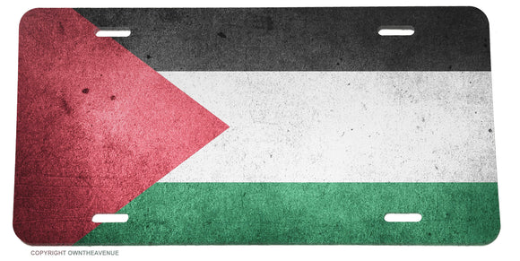 Palestine Flag Country PS PSE Grunge Style Model B07 License Plate Cover - OwnTheAvenue