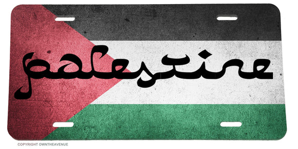Palestine Flag Country PS PSE Grunge Model V01 License Plate Cover - OwnTheAvenue