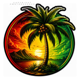 2Pcs Palm Trees Rasta Vinyl Sticker Decals 4.25" Inches Each - OwnTheAvenue