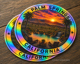 x2 Palm Springs California Souvenir Car Truck Laptop Holographic Sticker Decals 4"