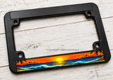 Ocean Palm Trees Sunset Beach Waves Motorcycle License Plate Frame