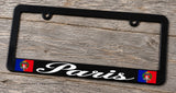 Paris France Flag Car Truck SUV Slim Style Black License Plate Frame