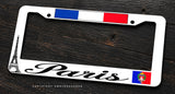 Paris France Flag Car Truck SUV White License Plate Frame