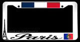 Paris France Flag Car Truck SUV White License Plate Frame