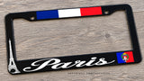 Paris France Flag Car Truck SUV Black License Plate Frame