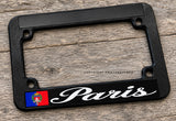 Paris Flag France Motorcycle License Plate Frame