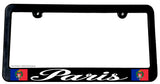 Paris France Flag Car Truck SUV Slim Style Black License Plate Frame