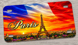 Paris France Souvenir Style Motorcycle Metal License Plate