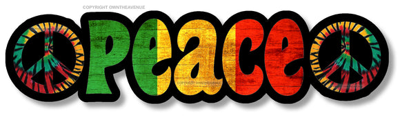 Peace Sign Vintage Rasta 420 Tie Dye Acid Wash Style Car Truck Vinyl Sticker Decal 6