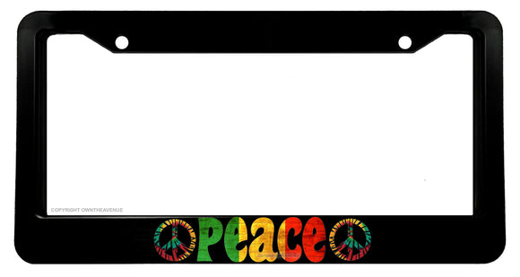 Peace Acid Wash 420 Rasta Tie Dye Vintage Style Car Truck License Plate Frame - OwnTheAvenue