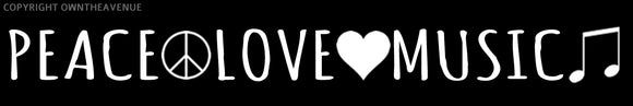 Peace Love Music Groovy Car Truck Window Bumper Laptop Vinyl Sticker Decal 7.5