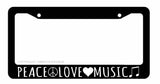 Peace Love Music Vintage jk Retro Car Groovy Car Truck License Plate Frame - OwnTheAvenue